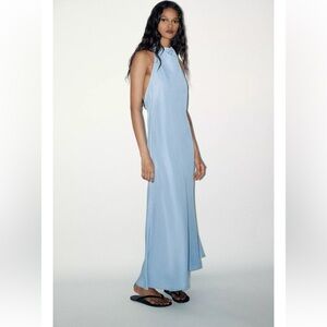 ZARA FLOWY HALTER DRESS